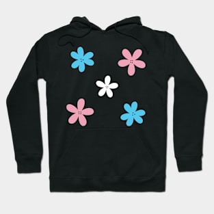 Minimalist Abstract Flower - Trans Pride Hoodie